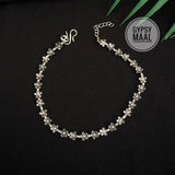 Silver Flower Beads Anklet