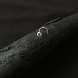 Amethyst Floral Frame Nose Pin