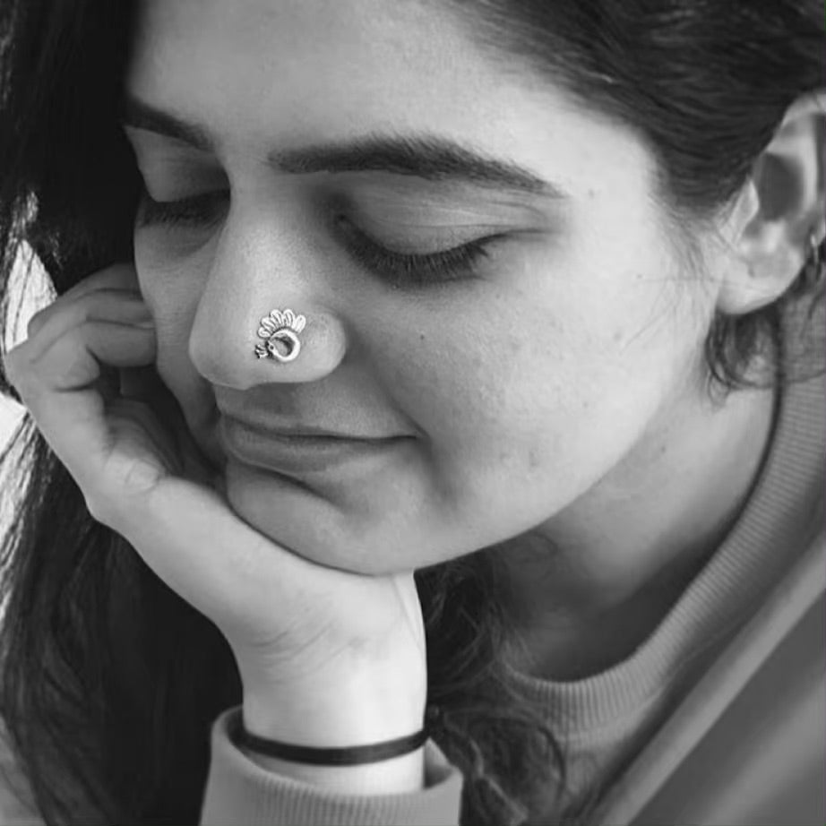 Peacock Nose Pin – Gypsy Maal - Main Image