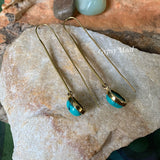 Turq & Brass Intricate Earrings