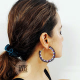 Purple Haze Bugle Glass Beads Earrings