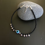 Evil Eye With Black Beads & Ghungroo Anklet