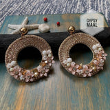 Pink Crystal Ringlet Earrings