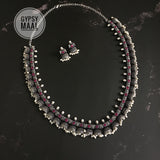 Temple Ruby Long Necklace & Earrings