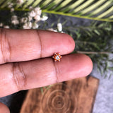 Small Orange & Zircon Flower Nose Pin