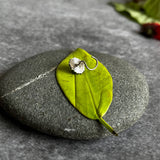Silver Petals With Moonstone Nose Pin