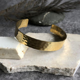 Hammered Brass Wrist Cuff (gold)