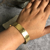 Hammered Brass Wrist Cuff (gold)