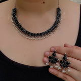 Black Beauty Neck String with Earrings