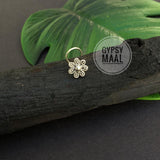Silver Flower Power Nose Pin