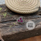 Ruby Floral Nose Pin
